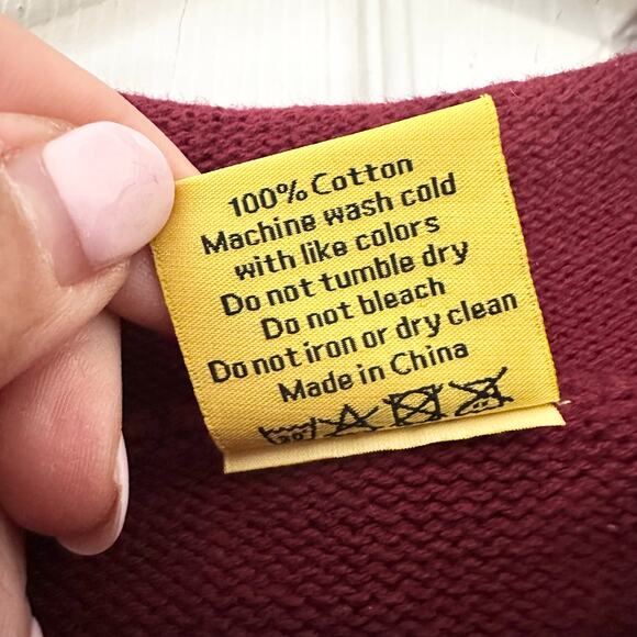 Iggy Cotton Jacquard Raglan Roll Top Knit Sweater Red Blue Checkered Small Men - Picture 9 of 11